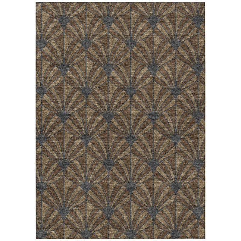 Machine Washable Indoor/Outdoor Chantille ACN2426 Mid-Century Modern Rug, Rectangle 3' x 5'