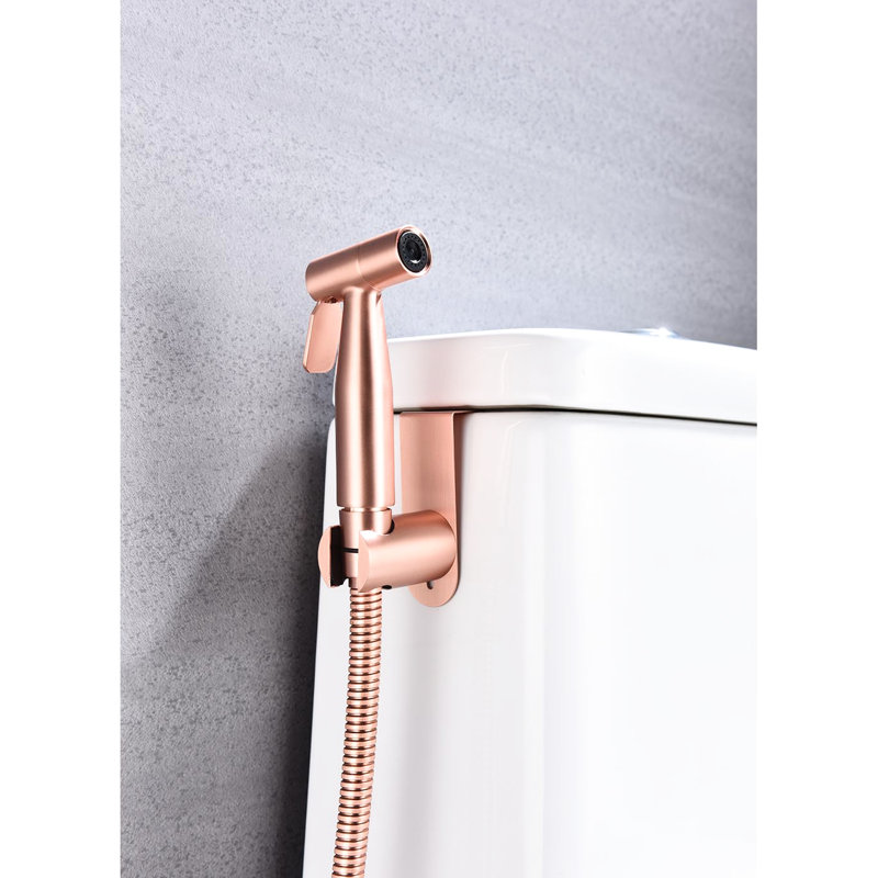 Brushed Gold Metal Toilet Bidet - Handheld Hygienic Maintenance Kit, Adjustable Water , Rust And Corrosion Design For Use Handheld, Metal, Wash Appliance, Spray Force, Corrosion Finish