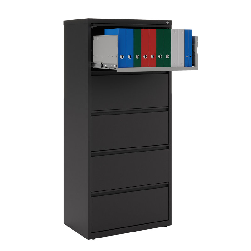 30'' Wide 5 -Drawer Steel File Cabinet, Black