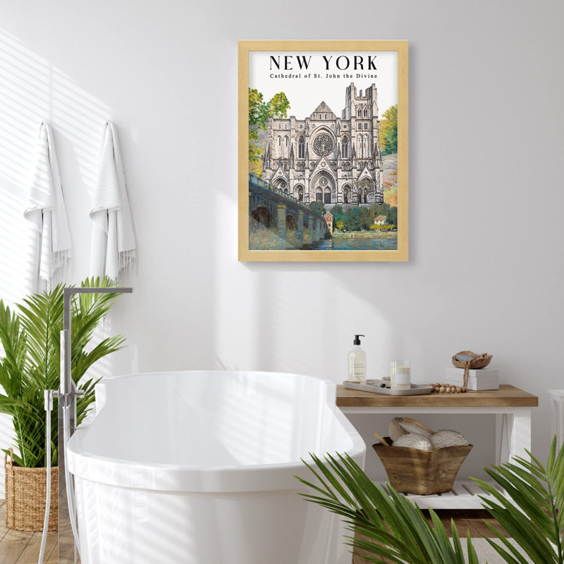 «Cathédrale Saint-Jean le Divin New York» sur papier, Naturel