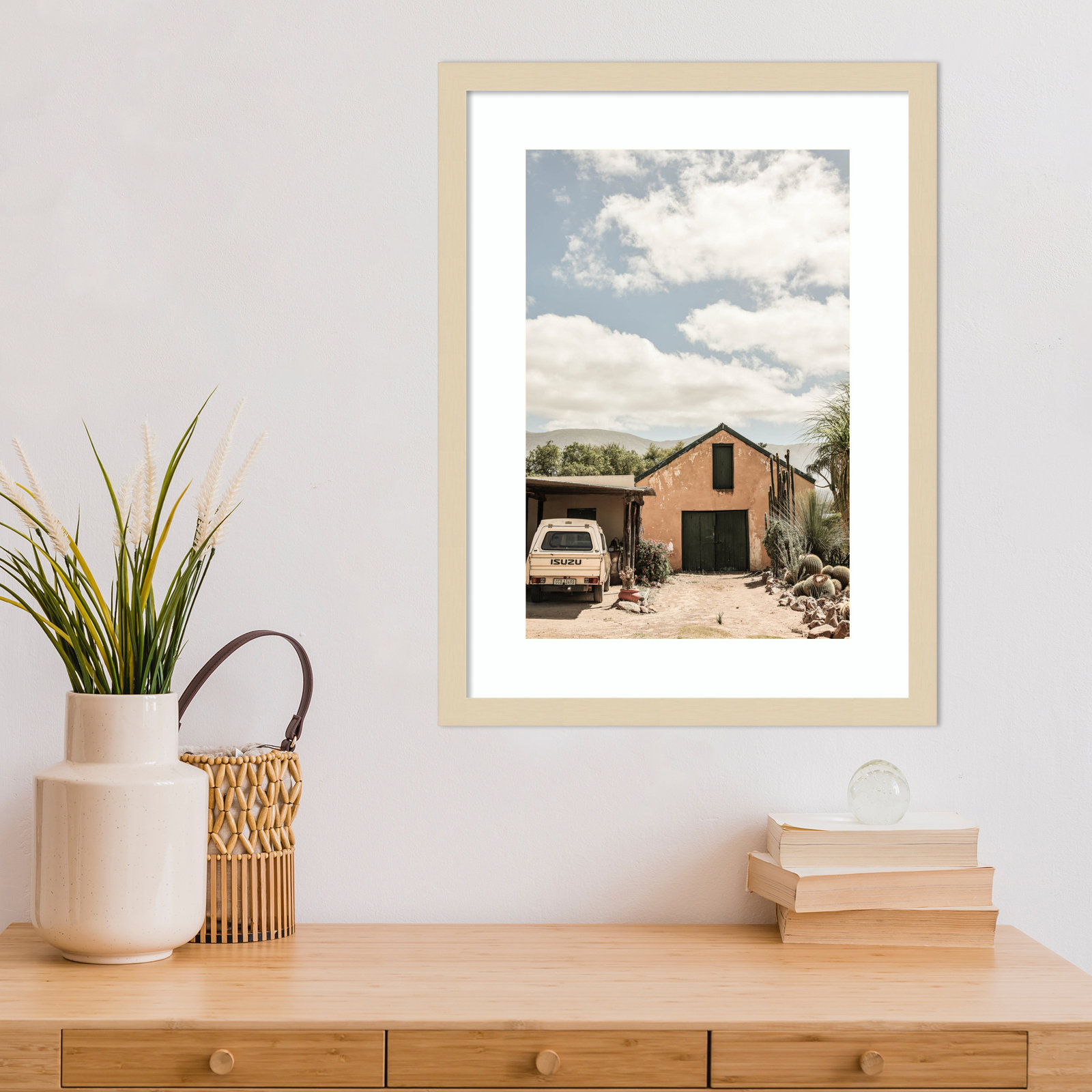 Daisey "Karoo Farm House 02" Print, Brown Framed, 21" H x 16" W