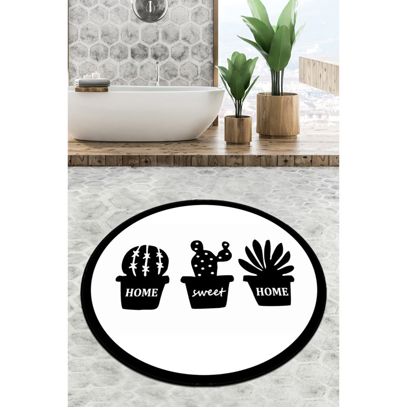Tapis de bain antibactérien, 39,4 pouces de diamètre, 100% polyester, hauteur des poils de 10 mm | Dessous antidérapant, lavable à la machine, 700 g / m² | Doux, durable et facile à nettoyer - idéal pour la sécurité et le confort de la salle de bain
