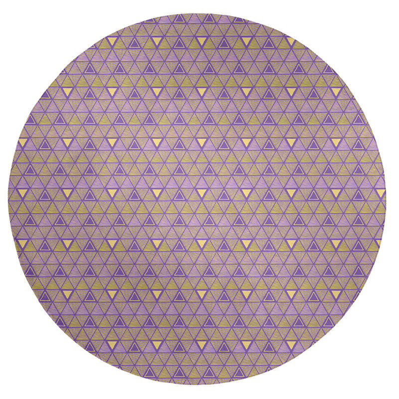 Chenille Geometric Indoor Rug, Round 5'