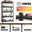 Support de rangement robuste en métal à 5 couches réglables pour gymnases, bureaux et cuisines, capacité de charge de 2000 livres, noir, installation sans effort avec hauteur, entrepôts de capacité, bureaux de pièces, tracas