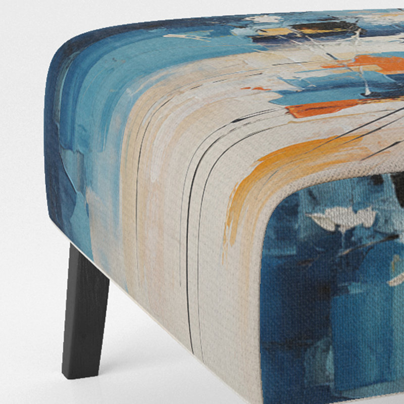Fauteuil de chambre contemporain tapissier en papier orange Euphoria I, Bleu / jaune / gris
