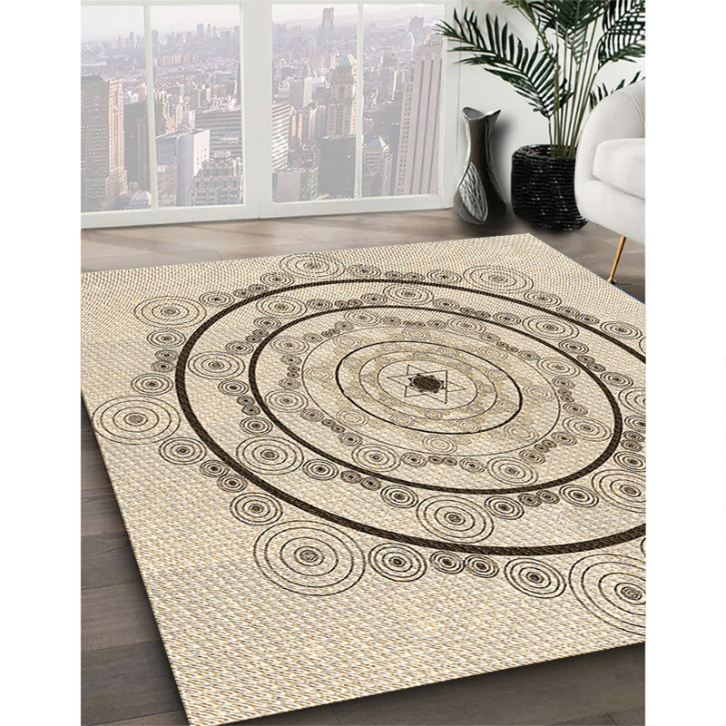 Tapis 100% à motif lavable à la machine 2989 11, Rond 5 pi
