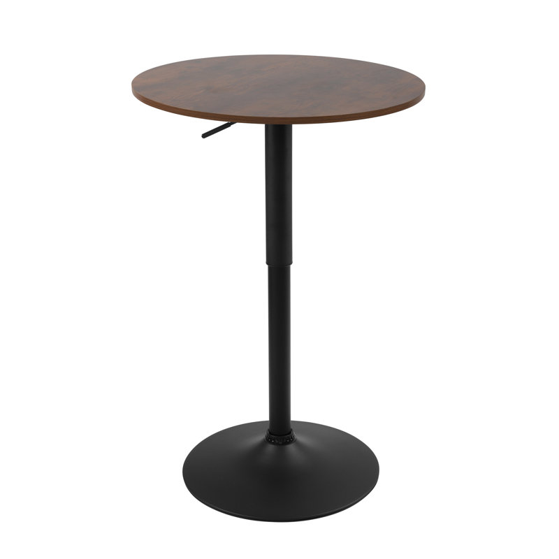 Bushrah Round Metal Base Dining Table, Black, Black