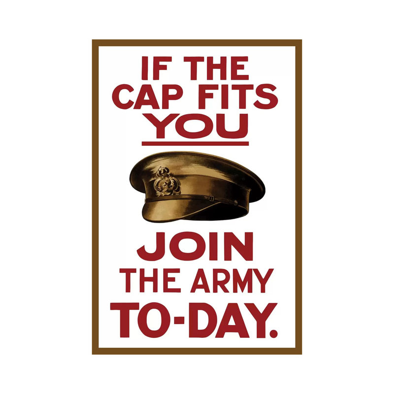 Vintage WWI Poster Of A British Army Hat by Stocktrek Images - Wrapped Canvas Print, 20.32 cm H x 30.48 cm W