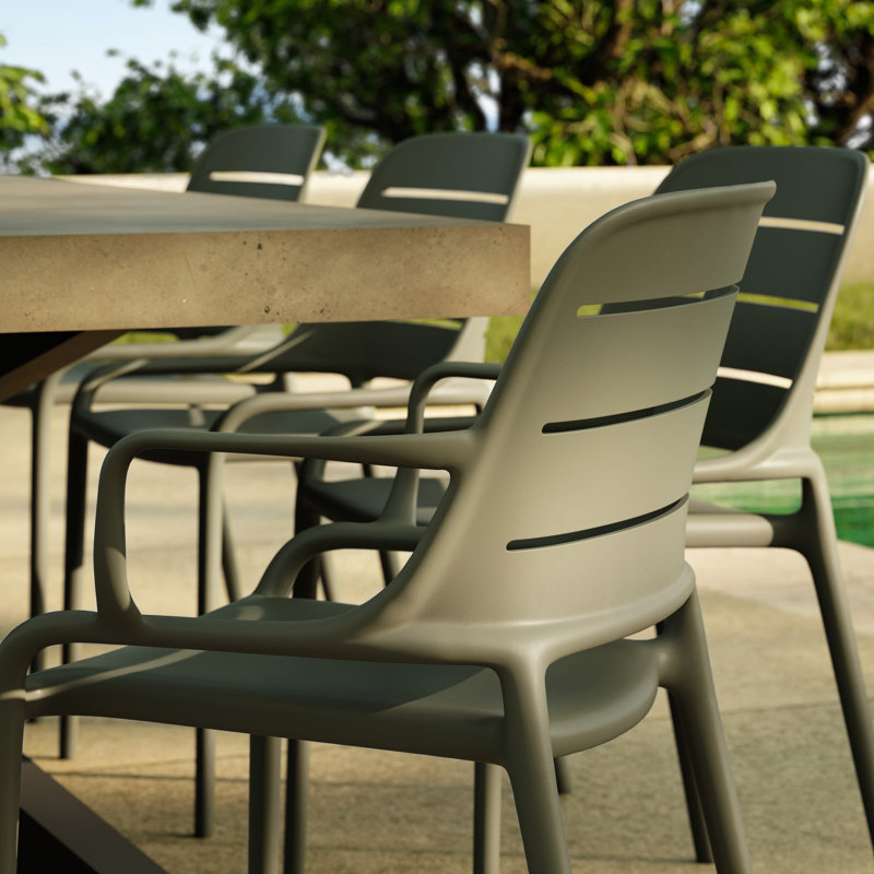 Ensemble de 4 fauteuils empilables Nohr, Vert d’armée