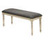 Banc 48 po rectangulaire en bois massif, rembourré et gris pour meubles de chambre à coucher, banc gris, longueur, construction