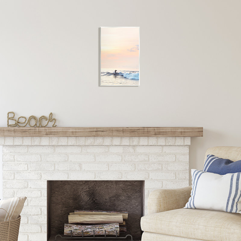 «Stupell Industries Sunset Surfer», reproduction d'art sur toile par Sissi et Seb, H 15 po x l 10 po x P 0,5 po
