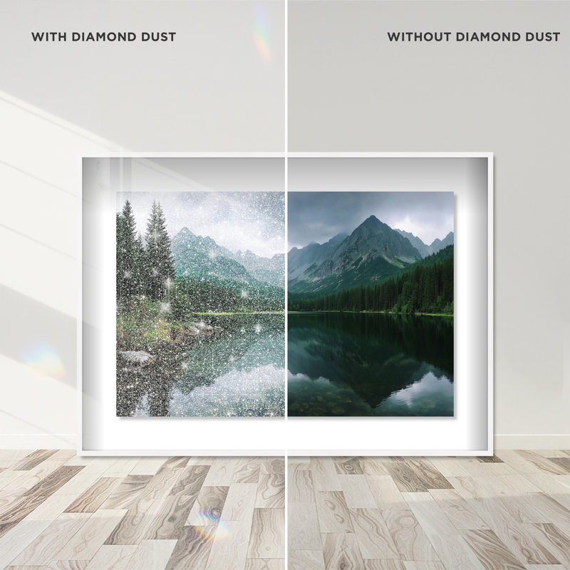 Mountain Mirror I Print by Oliver Gal, 17.5" H x 25.5" W, White Shadowbox