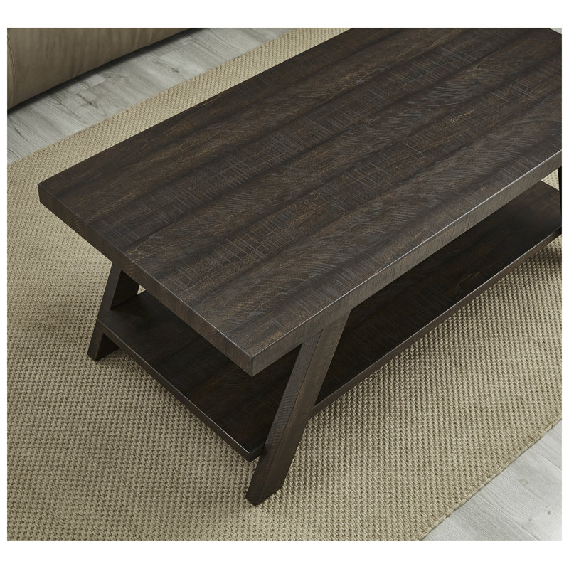 Athens Contemporary 3-Piece Coffee Table Set with Rectangular Tops and Splayed Legs in Espresso