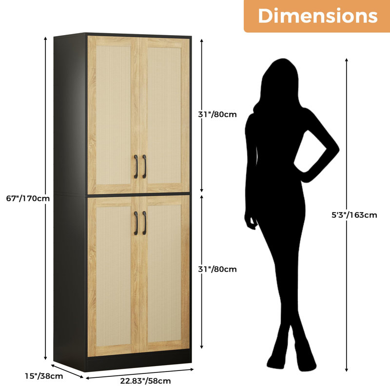 Armoire de rangement pour garde-manger, Noir
