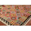 Tapis oriental multicolore en laine Kilim 8 x 12