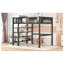 Lit mezzanine en métal avec tablettes à 4 niveaux et rangement-2055445011