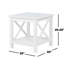 Table de bout carrée en bois de pin avec tablette, blanc