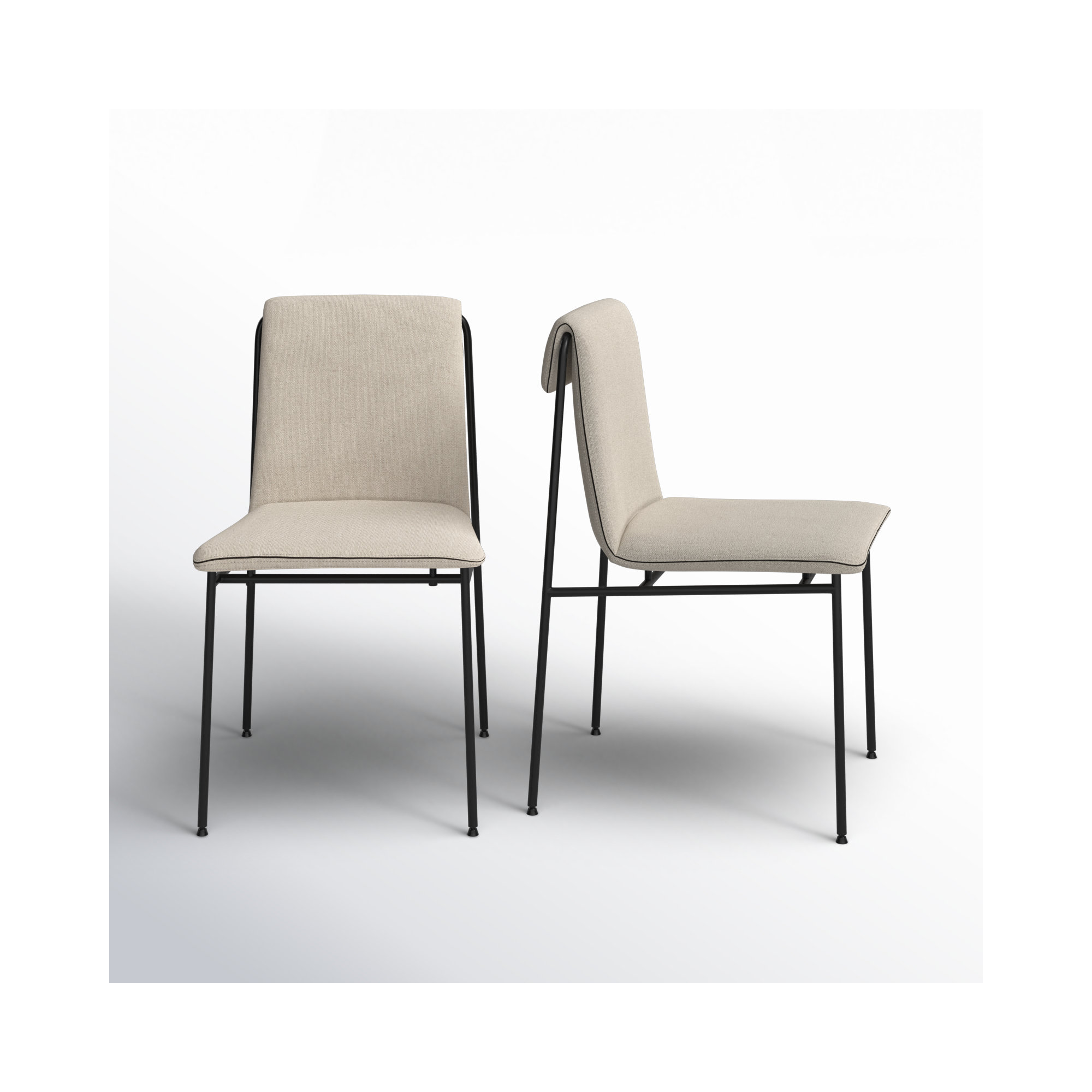 Kerey Metal Frame Dining Chair, Tan