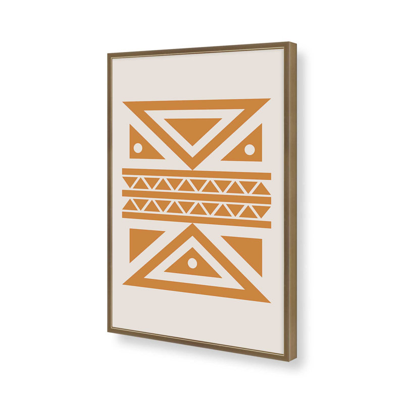 Motif tribal moderne imprimé III, H 15,25 po x l 12,25 po, Or brossé