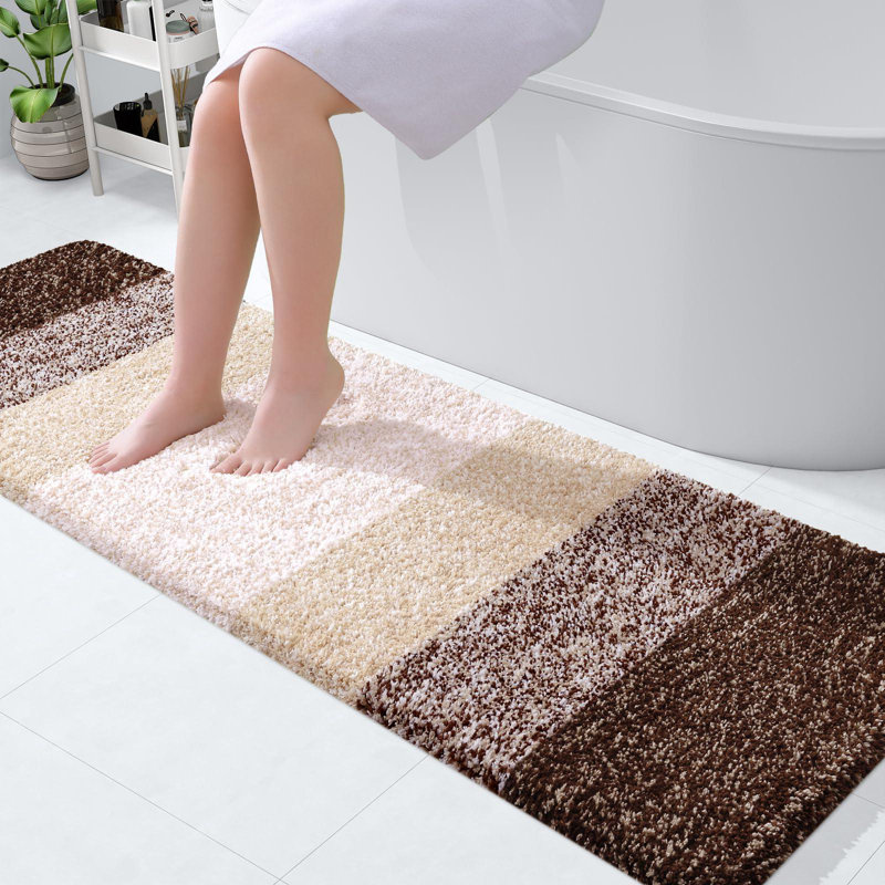 Extra Soft Microfiber Rectangle Bath Rug, Brown