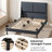 Double Backrest Platform Bed Frame With 51.2" Upholstered Headboard And Wooden Slats-134023735-134023737