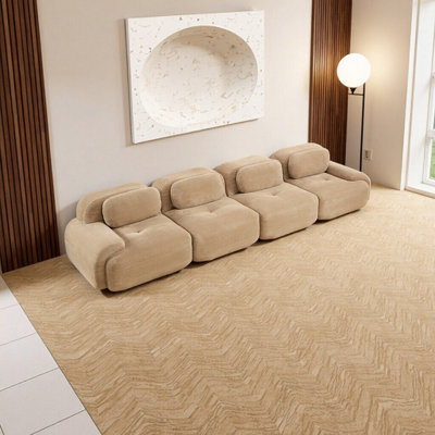Canapé en velours côtelé 4 places - éponge douce à haute résilience, conception modulaire et sans animaux, aucun assemblage requis