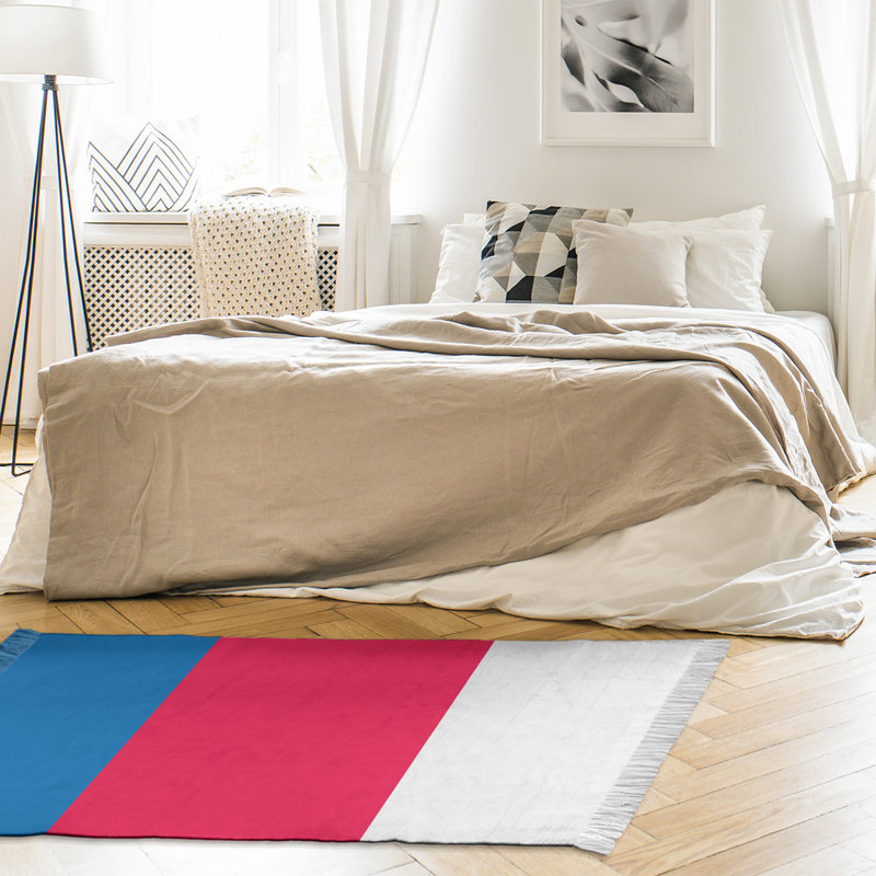 Tapis à rayures bleu/rouge 4,6 pi x 5,5 po