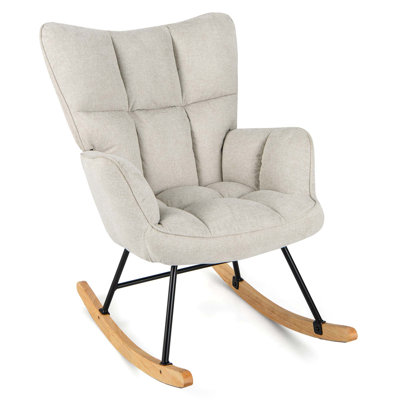 Giantex Nursery Rocking Chair With High Backrest Padded Armrests & Seat For Nursery by George Oliver
