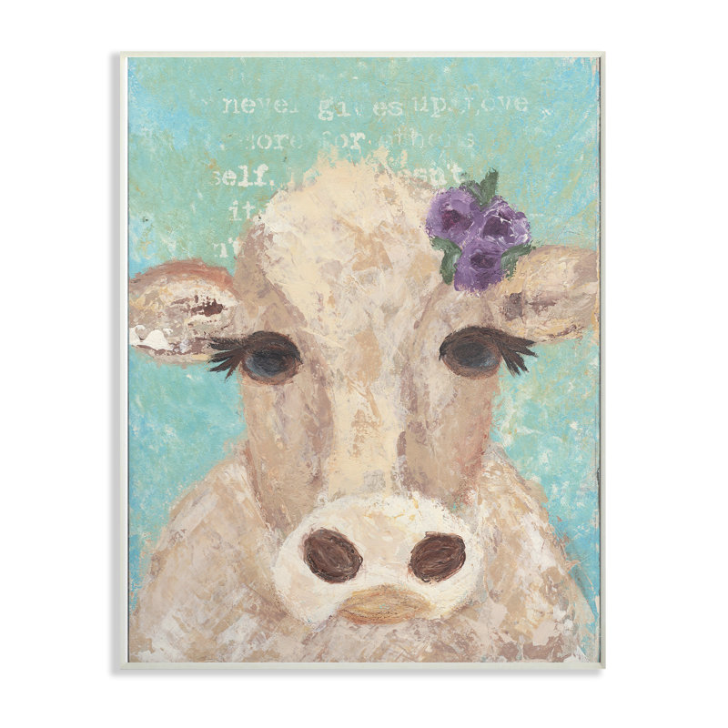 « cow peintre portrait », reproduction, H 19 po x l 13 po x P 0,5 po, Plaque murale