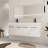 60" Bathroom Vanity with Sink, 60 Inch Floating Vanity, Double Sink Wall Mounted Vanity Combo, Modern Bathroom Vanity Set with 4 Doors and Resin Basin Sink-1010040963