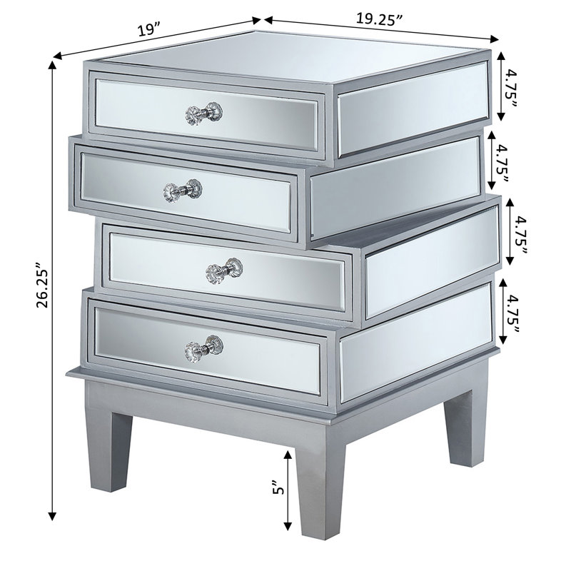 Claybrooks 4 - Drawer End Table, Silver