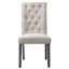 2pcs Beige Grey Linen Seating Chairs - Slightly Curved , Soft Cushion, Wood, 220lbs Max Weight Thick