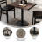 Rectangular Solid Wood Commercial Tabletop with 18" Round Dining Height Base-708387788-708387786-708387784
