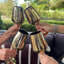 Ensemble de 4 verres à vin à longues tiges dorées