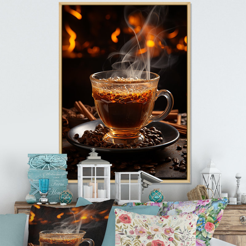 " Cuba Aroma Coffee Harmony ", Natural Floater Framed, 40" H x 30" W x 1.5" D