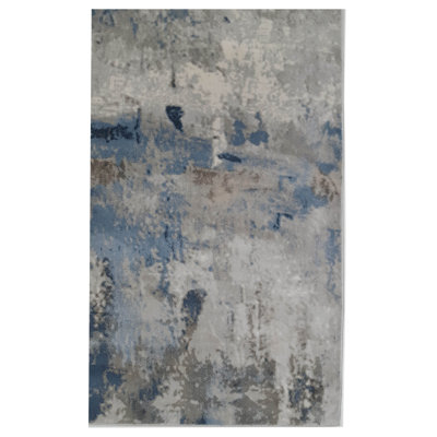 Oriental Machine-Made Gray / Blue Area Rug