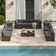 Mecayla Outdoor Slanted-Back Sectional Sofa With Coffee Table