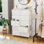 Commode en tissu à 10 tiroirs l 31,4 po avec plateau en bois et commode-452712689