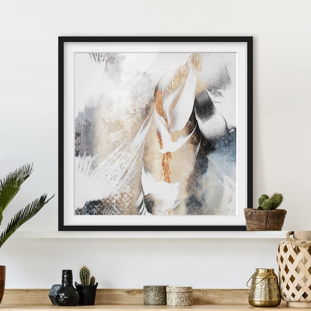 Gerahmtes Poster Golden Abstract Winter