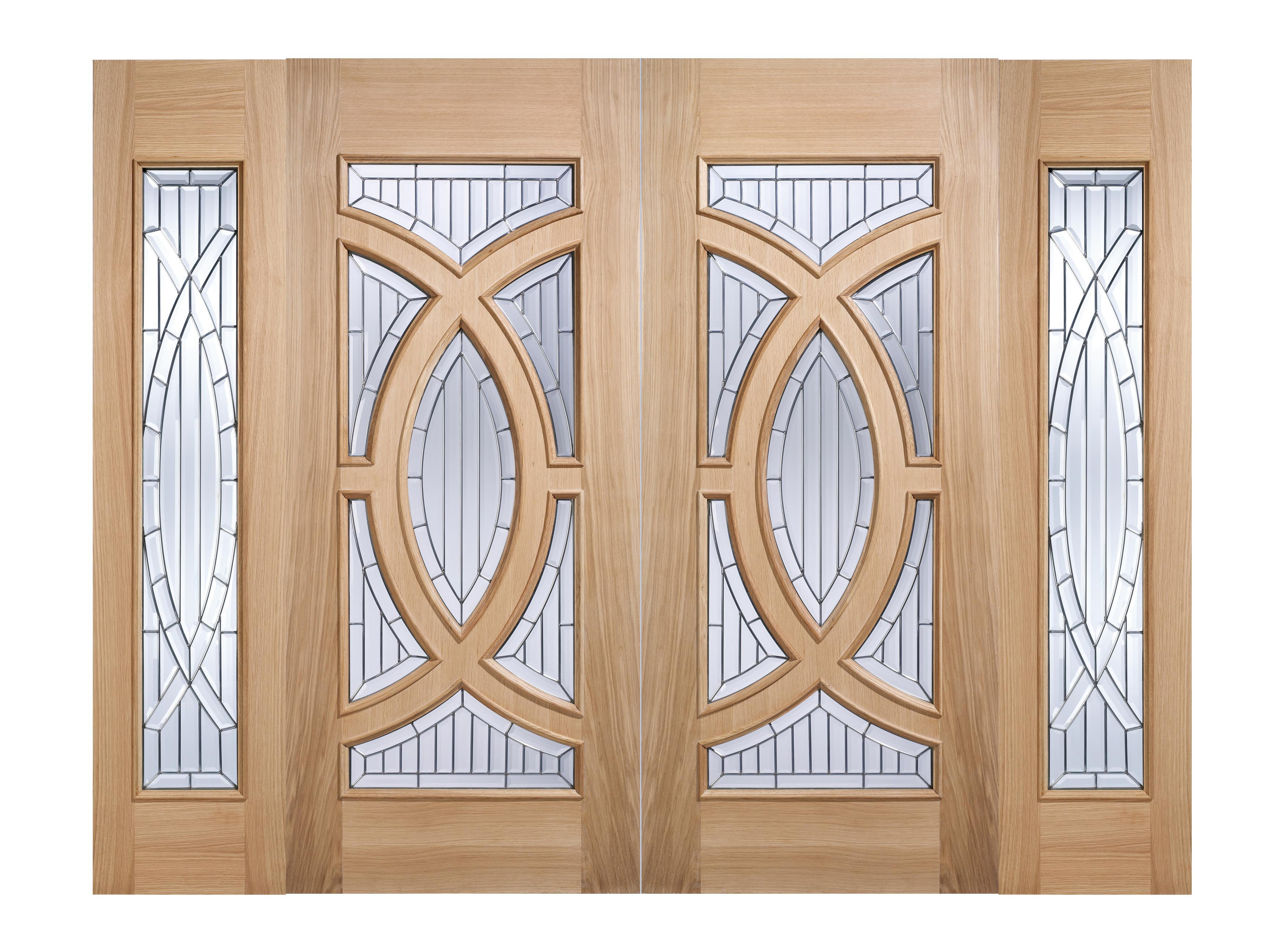 LPD Doors Majestic Glazed Sidelight Oak External Door | Wayfair.co.uk