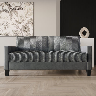 Canapé en velours à accoudoirs carrés en velours 73,88 po Shadybrook
