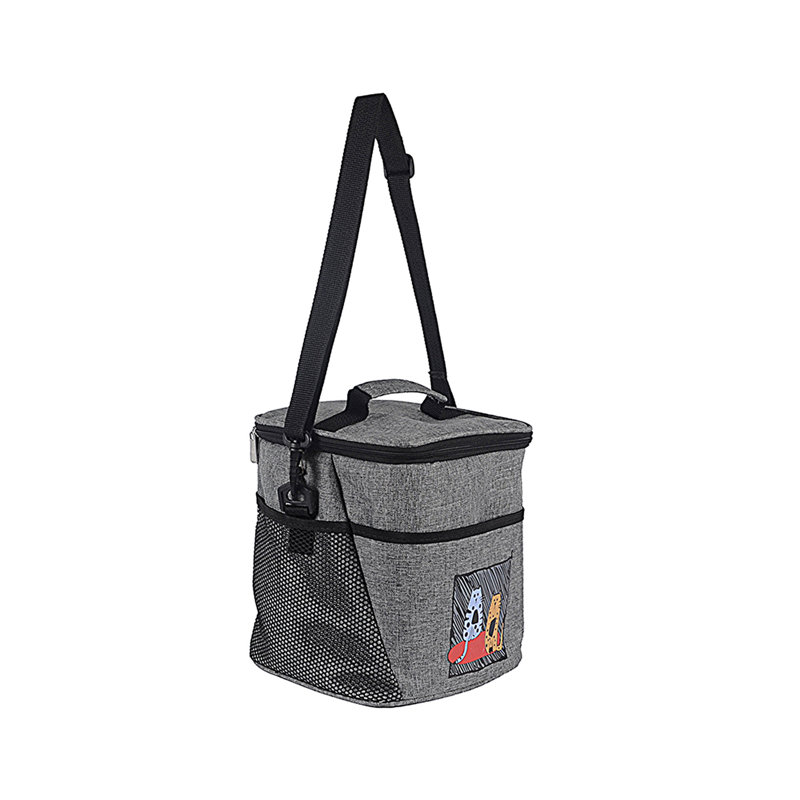 Sac isotherme Cats Grey 10 L (2,6 gal), sac à lunch isotherme avec bandoulière réglable et poches en filet, doublure en aluminium résistant à l'eau pour la préparation des repas