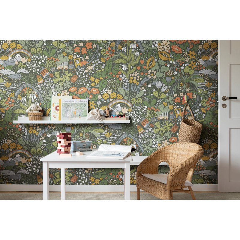 Galerie Resan Tåget Train Journey Wallpaper, Blue