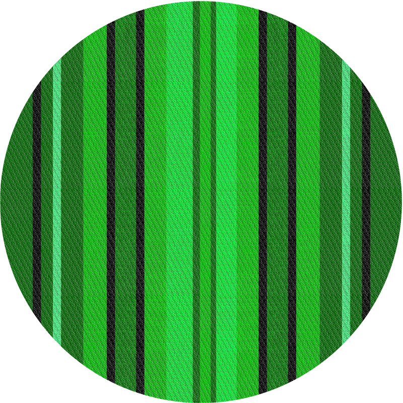 Rayures vertes/noires Tapis décoratif, Rond 5 pi