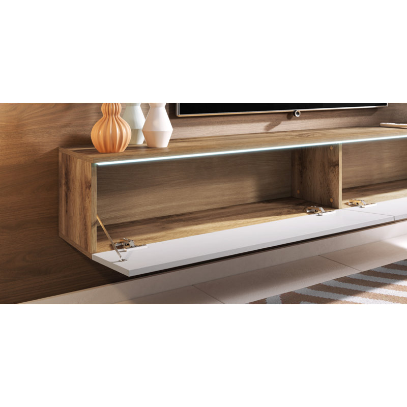 Ovington Unfinished Floating TV Stand for TVs up to 75", Oak