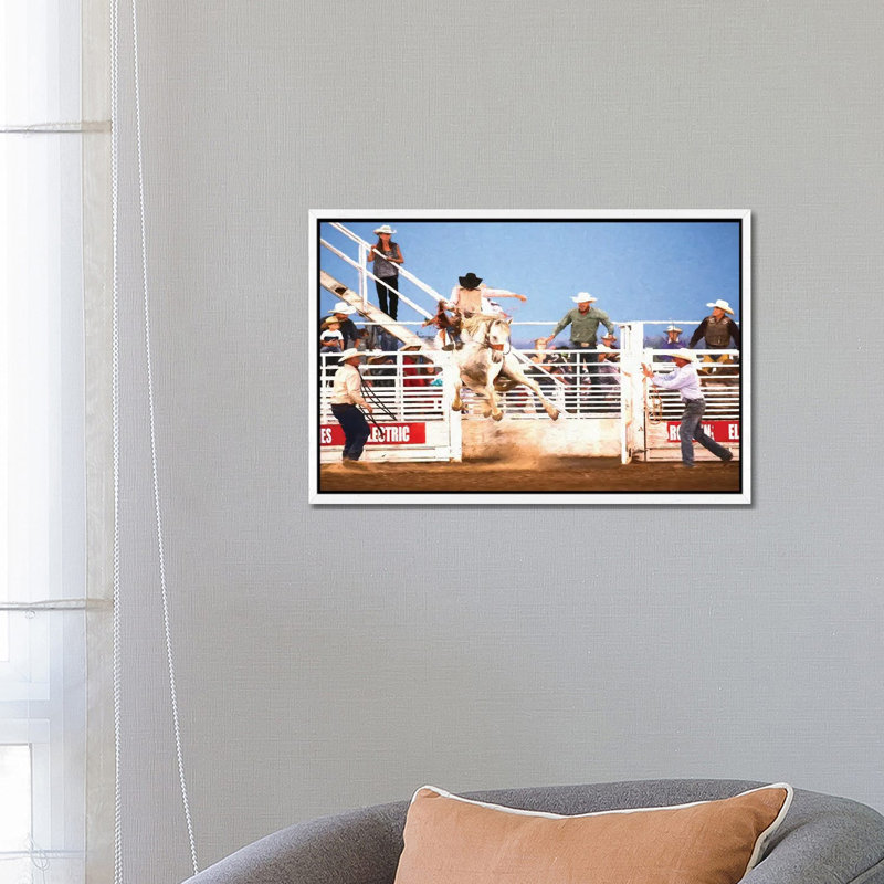 Bucking Chutes 1 Piece Floater Frame Wall Art on Canvas
