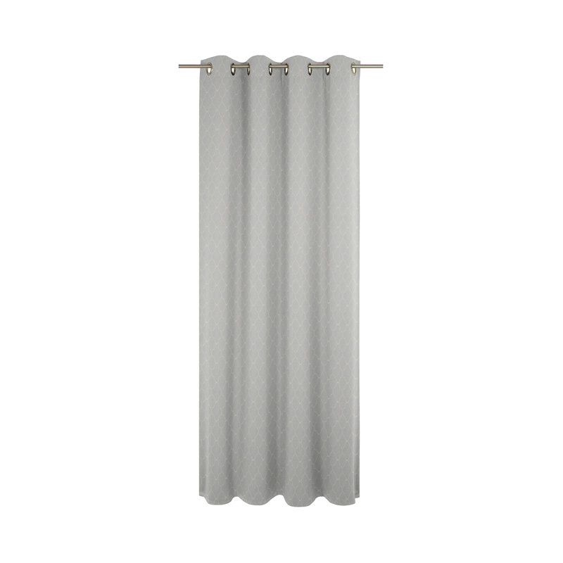 Uppingham Eyelet Opaque Curtain, 145 W x 225 D cm, Light Grey
