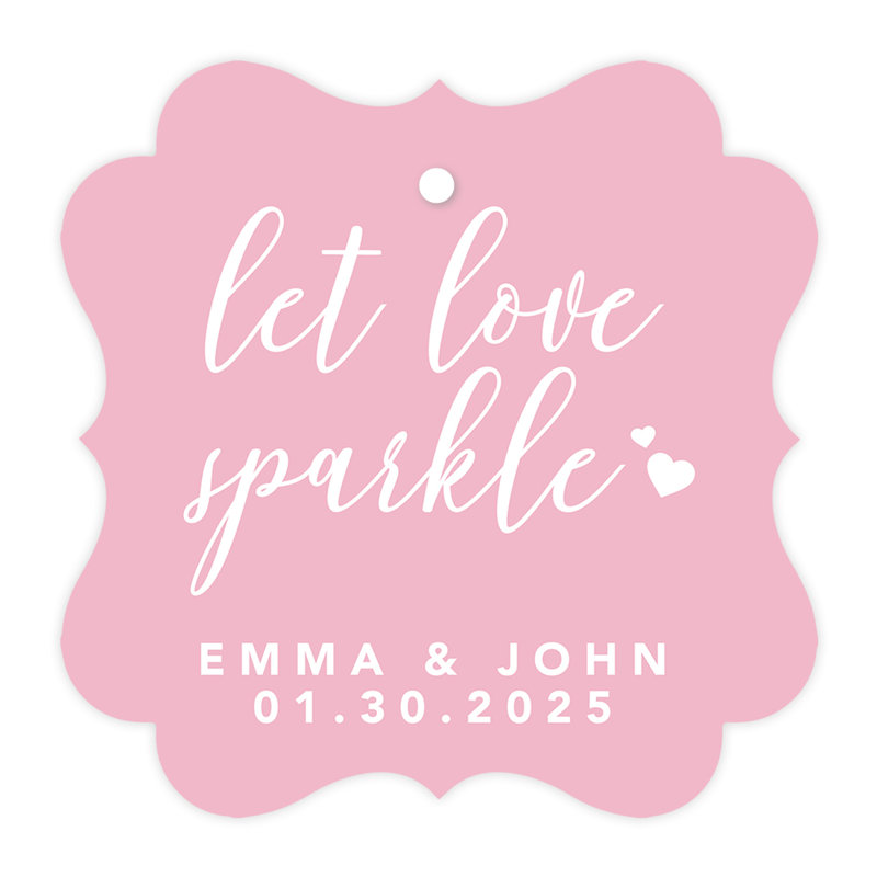 Cadre personnalisé sur mesure Let Love Sparkle, Rosé