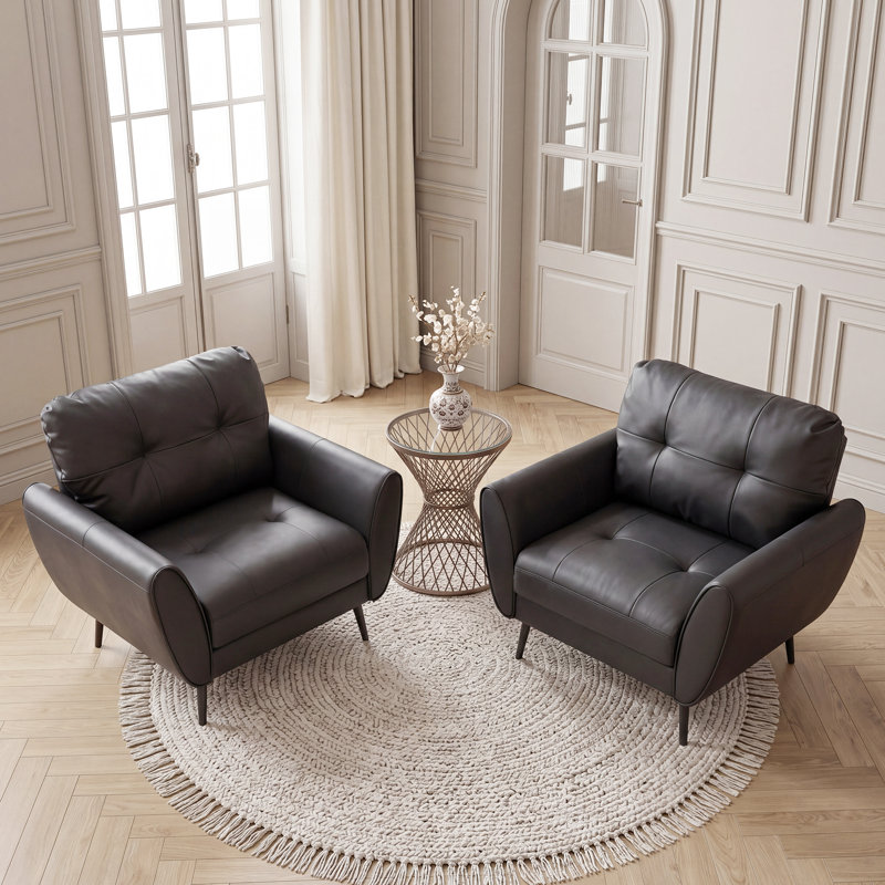 Corvo Faux Leather Armchair, Black