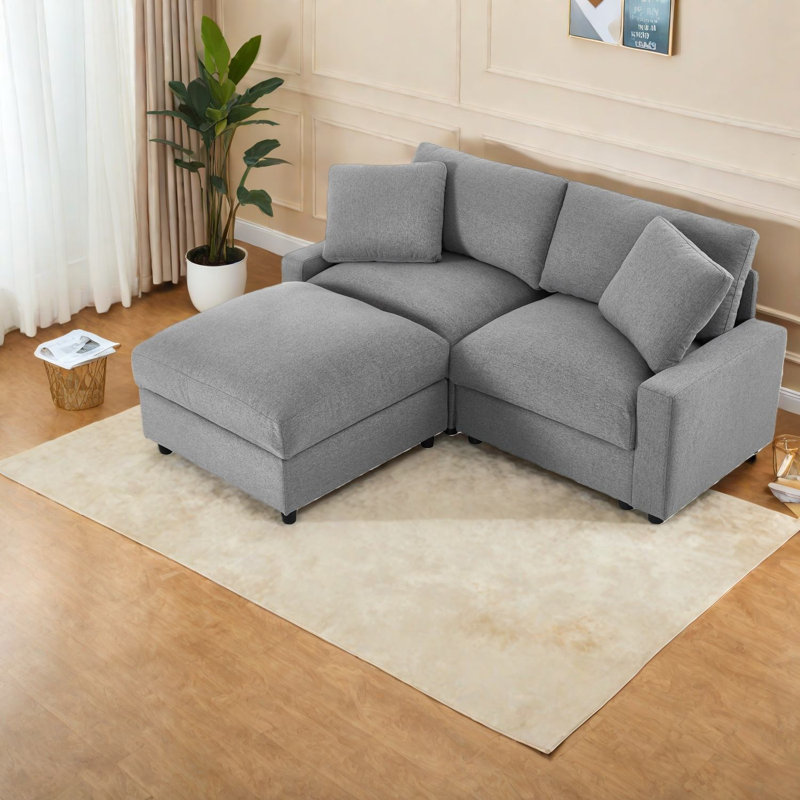 Canapé modulaire avec rangement peu encombrant, conception moderne en polyester pour la maison